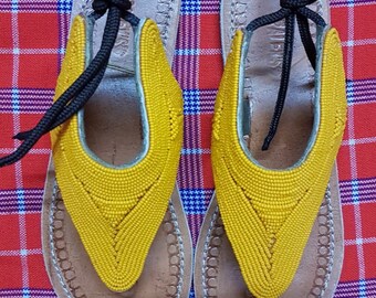Maasai sandals / beaded sandals / leather sandals / african sandals