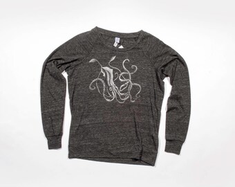 Giant Squid Slouchy Raglan Pullover