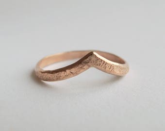 Rustic Chevron Ring - 12 Gauge - Rose or Yellow Gold-Filled - Made to Order
