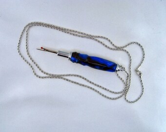 Seam ripper or sewing stiletto, handcrafted necklace, sewing present, quilters gift, quilting tool, sewing notion, seam ripper, jewelry.