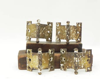 Lot of 4 Salvaged Vintage Hinges DIY Repurpose Assemblage Steampunk Supply