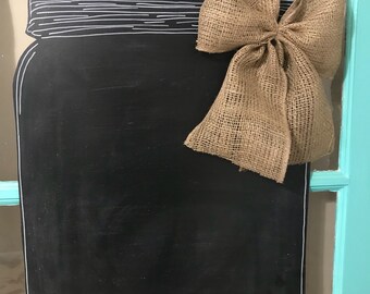 Mason Jar Chalkboard Wooden Door Hanger