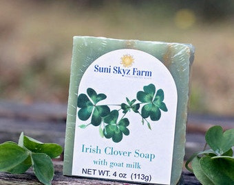 Irish Clover Soap - Goat Milk Clover Soap - Irish Clover Soap - Handcrafted Clover Soap - Irish Soap - Green Clover Soap - Vegan Clover Soap