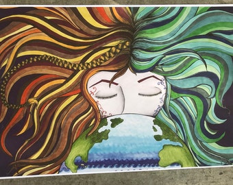 Mother Earth| copic markers| earth| art