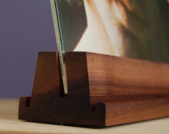 Beautiful Walnut LP Holder - Record Stand - Vinyl Hold - Beeswax Finish -Play and Display