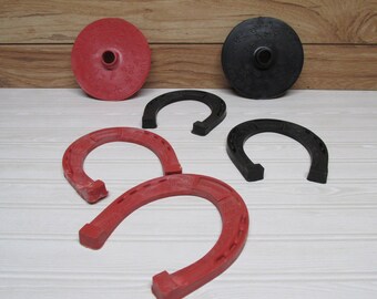 Vintage Auburn Safe Play Toys/Rubber Horseshoe Game/1960s Horseshoe Game