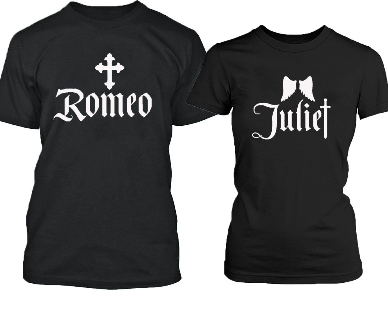 Download Free SVG Cut File - Romeo and Juliet matching couples t-shirt set....