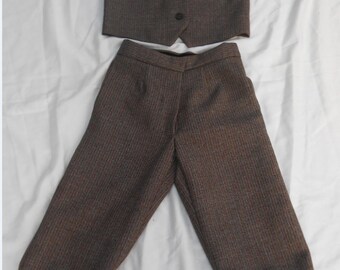 Edwardian-Style Knicker Suit. Boys Brown Wool Suit. Waistcoat and Knickerbockers. Page Boy Outfit. World Book Day. Historic Costume.