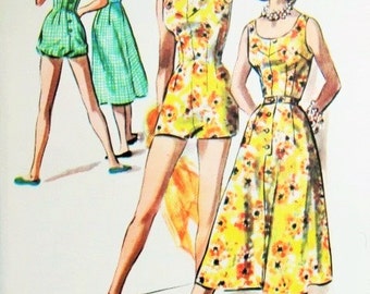1950s FAB Beach Wear Pattern McCalls 3919 Playsuit Swimsuit Rompers and Skirt Vintage Sewing Pattern Bust 34 UNCUT