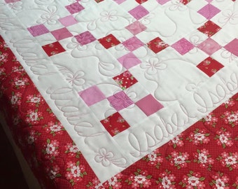 Twin Patchwork Quilted Bedding, Made To Order, Custom Twin Quilt