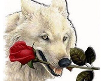 wolf rose 5d diamond painting kit full square round drills wolves paint canvas art wall decal diy diamond embroidery set rhinestone pasted