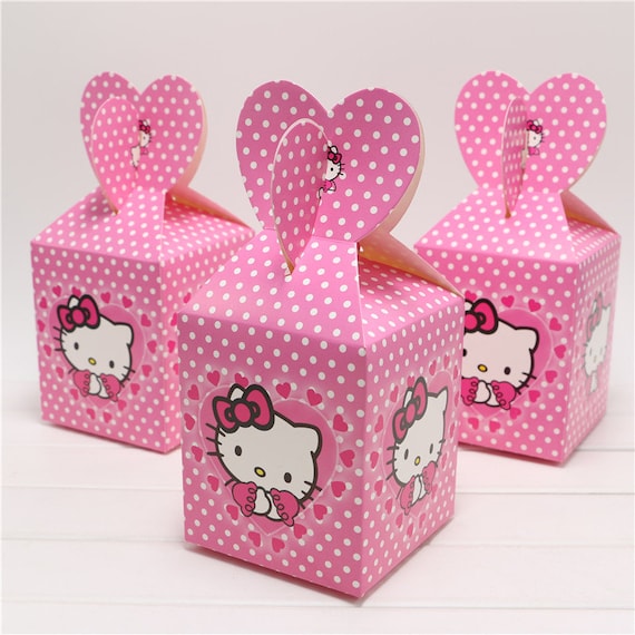 12pcs Wedding Favor Boxes Hello Kitty Candy Box For Kids Baby