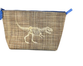 Zipper bag with embroidery Tyrannosaurus Rex dinosaur