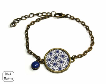 Blue and white Asian pattern charm