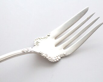 Vintage, Ornate, Silverplated, Large Meat Server Fork, Replacement Flatware, Vintage Wedding Serving Table Decor