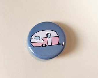 Vintage Camper Pin or Magnet, Glamper Pin, Glamping, Vintage, Cuccaneer Camper