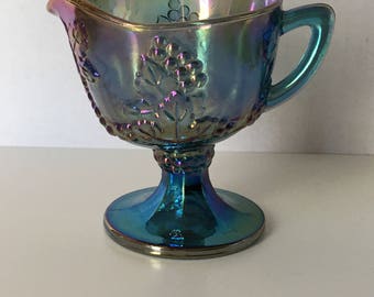 Indiana Blue Carnival Glass Creamer