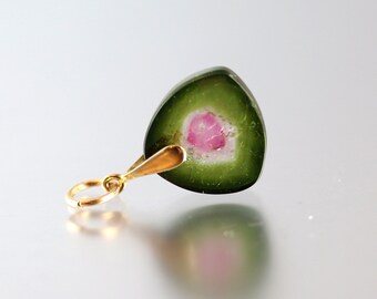Watermelon Tourmaline Pendant - 14k Gold - Tourmaline Pendant - Tourmaline Jewelry