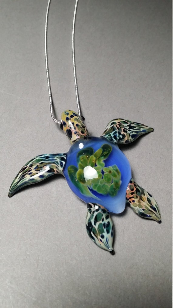 Ocean Blue Sea Turtle pendant