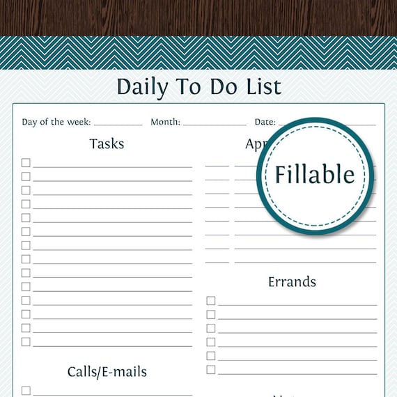 daily to do list fillable plan your day printable daily