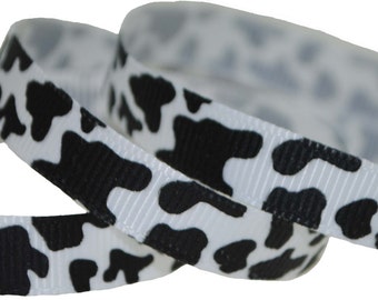 Cow Grosgrain 3/8 inch wide - Five, Ten, or Twenty Yards