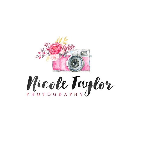 Vintage Camera Logo Flower Logo Photography Logo Small