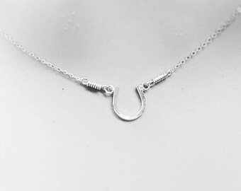 Horseshoe Necklace Sterling Silver Horse Jewelry