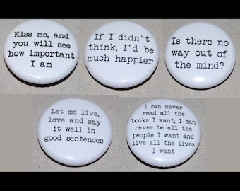 Sylvia Plath Quotes Button Badge 25mm / 1 inch The Bell Jar