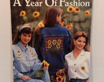 A Year Of Fashion Counted Cross Stitch 12 Patterns Fruit Flowers by Leisure Arts