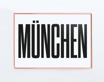 München Poster, Munich Germany, Graphic Art, Poster, Print, Gift