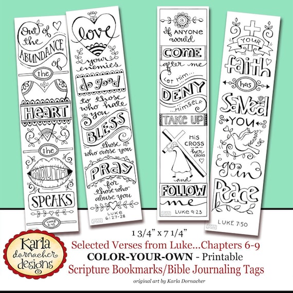 luke 6 9 color your own bible bookmarks bible journaling tags