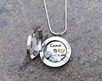 Personalized 50th birthday memory locket necklace - 50th Birthday Gift For Her - Happy birthday custom necklace - Happy 50th floating locket