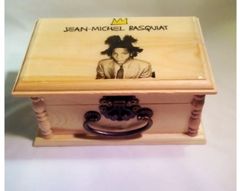 Basquiat, keepsake box, Jean Michel basquiat, basquiat art, basquiat photo, basquiat picture,trendy,Unique gift, jewelry Box, birthday Gift,