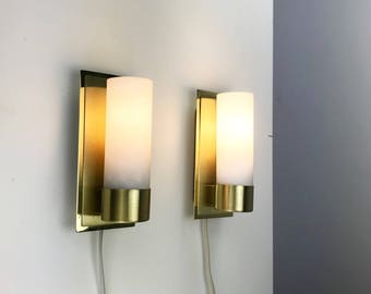 Classic set of mid century brass wall lights by Eglo - golden austrian contemporary design wall sconce
