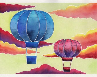 Balloons - 9x12in. Original Watercolor Painting