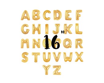 16" Custom Gold Foil Letter Balloons (Matte)