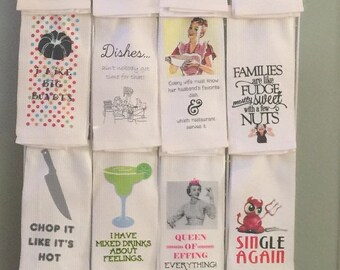 Any 4 for 30.00~Funny Kitchen Towels-watch me whip-they see me rollin-kitchen towel set-housewarming gift-bridal gift-kitchen decor-funny ki