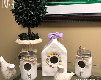 DECAL ONLY, Rae Dunn Inspired Vinyl Birdhouse Decals, Rae Dunn Inspired Decals, Rae Dunn DIY Birdhouse, Birdhouse Decals