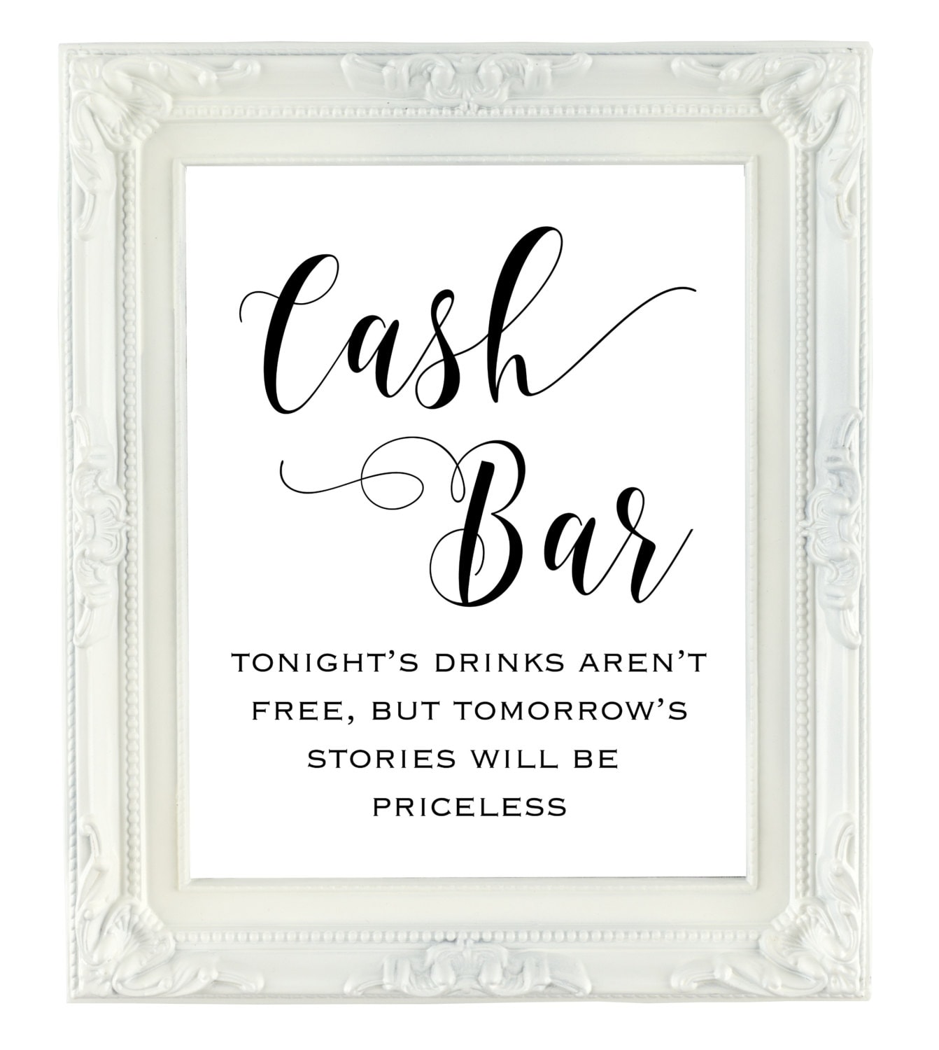 Cash Bar Sign Wedding bar sign 8x10 printable wedding sign