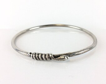 Vintage Sterling Silver Snake Bracelet Victorian Snake Bangle Antique Estate Jewelry Silver Serpent Bracelet Edwardian Jewelry Gift for Her