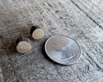 Small Magnolia Rustic Twig Wooden Stud Earrings by Tanja Sova