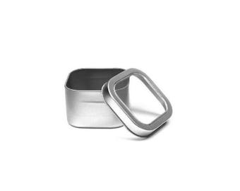 4 oz Clear Top Square Tins
