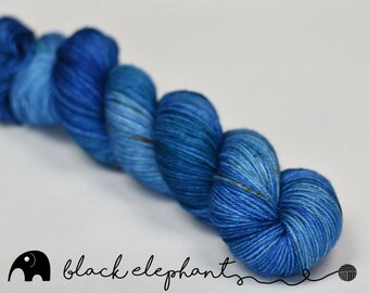 OOAK hand dyed DK yarn superwash merino luxurious contemporary yarn speckled blue green orange 115g