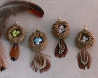Nest N Egg Ceramic Pendant/Necklace Handmade