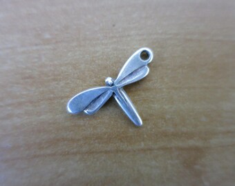 Antiqued silver Dragonfly charm
