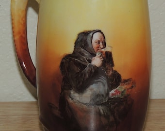 1898-1923 German Porcelain Monk Motif Mug