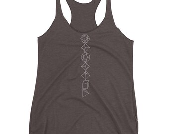 Dungeons and Dragons vertical dice set Women's Racerback Tank