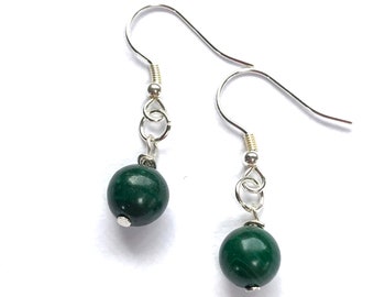 Malachite Dropper Earrings 'SHIRLEY'