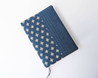 A5 'Indigo' Planner Cover, 2018 Diary, Journal Cover, Removable Fabric Cover, Fits Hobonichi Cousin, Japanese Indigo-Dyed Cotton, UK Seller