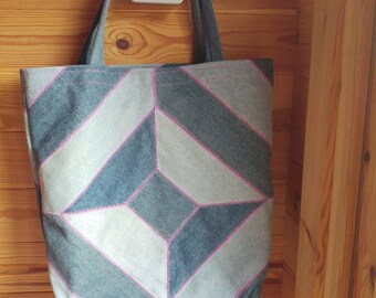 Repurposed denim tote bag